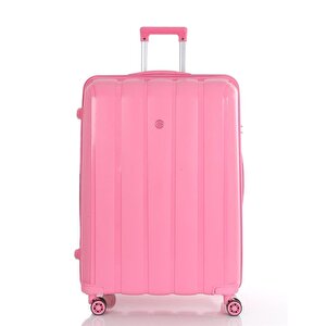 3lü Set Kırılmaz Silikon Seyahat Valizi Bavulu V305 Pembe