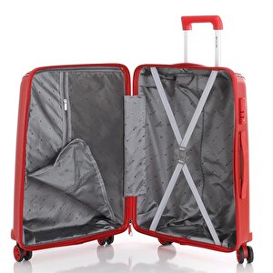 3lü Set Kırılmaz Silikon Seyahat Valizi Bavulu V305 Kırmızı