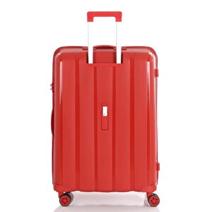 Mçs 3lü Set Kırılmaz Silikon Seyahat Valizi Bavulu V305 Kırmızı
