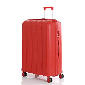 Mçs 3lü Set Kırılmaz Silikon Seyahat Valizi Bavulu V305 Kırmızı