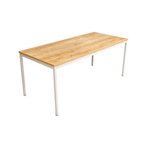 Çok Amaçlı Masa 180cm, Yemek Masası, Ofis Çalışma Masası, Bilgisayar Masası, Meşe Renk