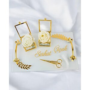 Embrace Gold Şeffaf Söz Tepsisi