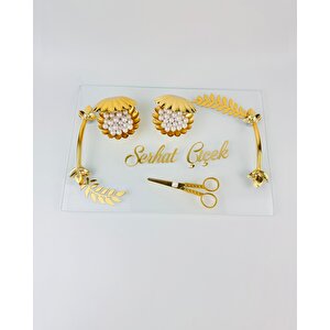 Embrace Gold Şeffaf Söz Tepsisi Gold