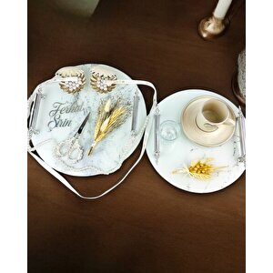 Radiance Gümüş Nişan Tepsisi Beyaz-Gümüş