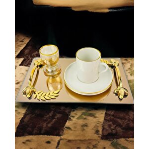 Cherish Gold Aynalı Nişan Tepsisi Ve Söz Tepsisi Mavi