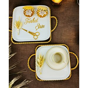 Forever Gold Söz Tepsisi Ve Nişan Tepsisi Gold