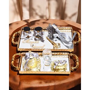 Affection Dantelli Gold Söz Nişan Tepsisi Gri