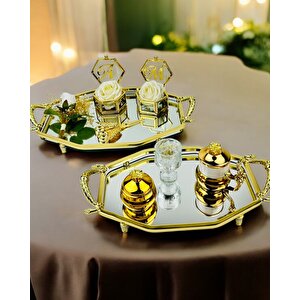 Infinity Gold Şık Söz Nişan Tepsisi
