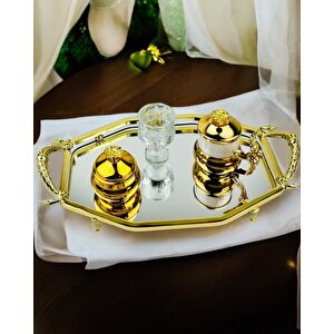 Infinity Gold Şık Söz Nişan Tepsisi