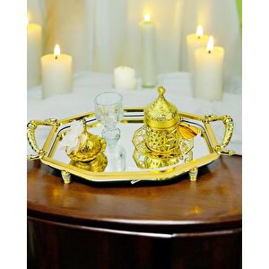 Infinity Gold Şık Söz Nişan Tepsisi Beyaz