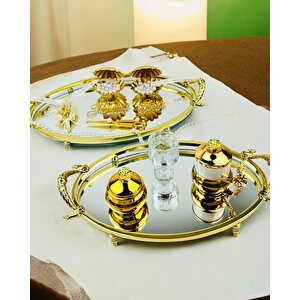 Infinity Gold Şık Söz Nişan Tepsisi
