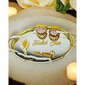 Infinity Gold Şık Söz Nişan Tepsisi