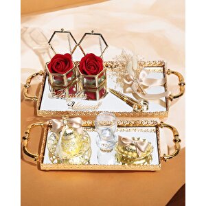 Affection Dantelli Gold Söz Nişan Tepsisi