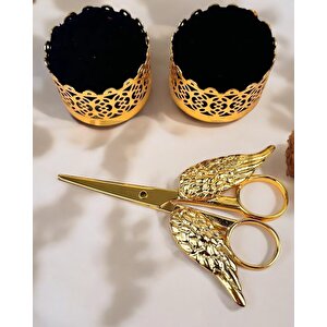Essenza Gold Kadife Yükselti Ve Söz Makası Gold