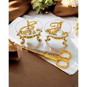 Magia Cam Yükselti Ve Söz Makası Seti Bronz
