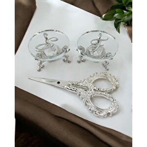 Bionda Cam Yüzük Yükselticisi Ve Söz Makası Seti Krem