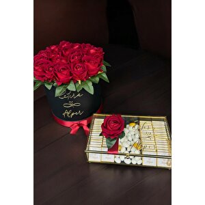 Willow Kız İsteme Çikolatası Ve Kız İsteme Çiçeği Seti Gold