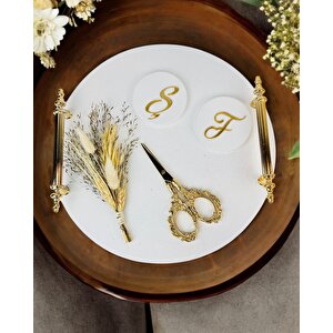 Commitment  Gold Polyester Nişan Tepsisi Kırmızı