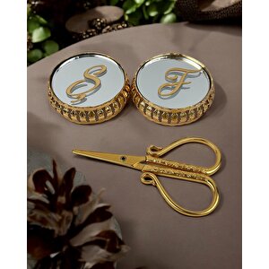Sereno Gold Aynalı Yükselti Ve Söz Makası Seti Bronz
