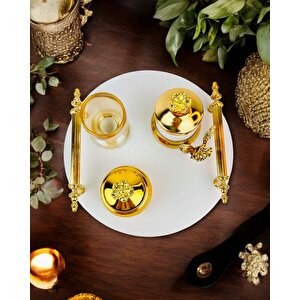 Commitment  Gold Polyester Nişan Tepsisi Bronz