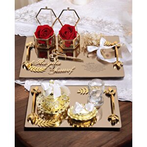 Harmony Söz Tepsisi Ve Damat Kahve Fincan Tepsisi Beyaz