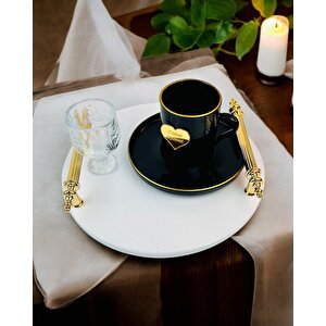Commitment  Gold Polyester Nişan Tepsisi Krem