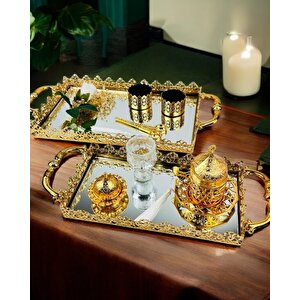 Eternal Gold Söz Nişan Tepsisi Ve Damat Kahve Tepsisi Krem