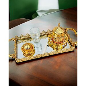 Eternal Gold Söz Nişan Tepsisi Ve Damat Kahve Tepsisi Krem