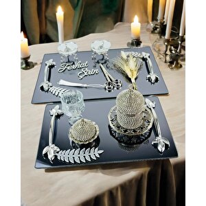 Elegance Nişan Tepsisi Ve Söz Nişan Tepsisi Gümüş