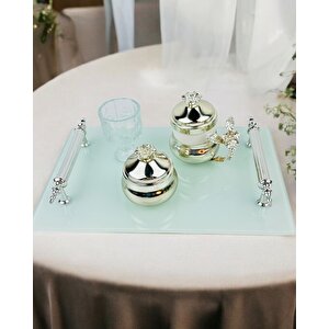Harmonize Beyaz Söz Tepsisi Ve Damat Kahve Fincanı Pembe