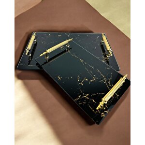 Quartz Dekoratif Söz Nişan Tepsisi Gold