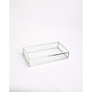 Amara Dekoratif Cam Kutu 25x14x7 Gümüş
