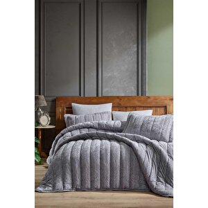 Elart Comfort Yeni Nesil Uykuseti - 3 Parça Velvet Gümüş (230x220cm)
