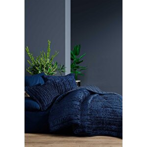 Elart Comfort Yeni Nesil Uykuseti - 3 Parça Velvet Lacivert (230x220cm)