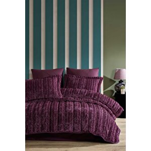 Elart Comfort Yeni Nesil Uykuseti - 3 Parça Velvet Mürdüm (230x220cm)