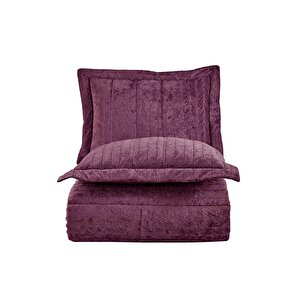 Elart Velvet Kadife Comfort Set Modern Uyku Seti Tek Kişilik Mürdüm 2 Parça