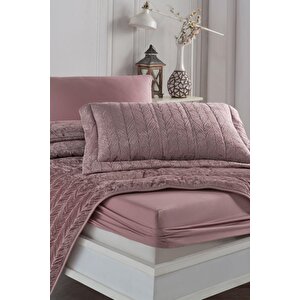 Elart Velvet  Kadife Comfort Set Modern Uyku Seti Tek Kişilik Gülkurusu 2 Parça