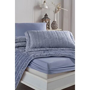 Elart Comfort Yeni Nesil Uykuseti - 6 Parça Velvet Mavi (230x220cm)