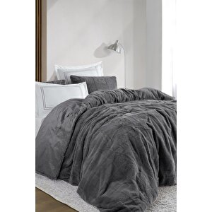 Elart Comfort Çeyiz Seti Lena Çift Kişilik 6 Parça Antrasit