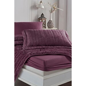 Elart Comfort Yeni Nesil Uykuseti - 6 Parça Velvet Mürdüm (230x220cm)