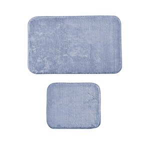 Elart Banyo Paspas Takımı 2li Kaydırmaz Tabanlı Peluş Doly Mavi