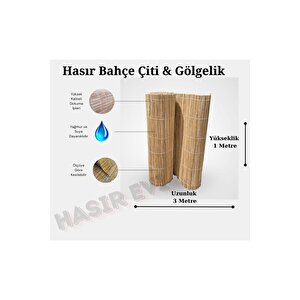 1 Metre X 3 Metre Kamış Hasır Bahçe Çiti Gölgelik