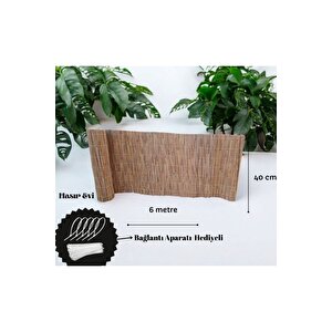 40 Cm X 6 Metre Kamış Hasır Çit Hasır Balkon Çiti