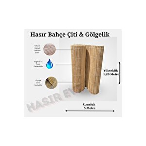 1,20 Metre X 5 Metre Kamış Hasır Çit Balkon Çiti Bahçe Çiti Gölgelik