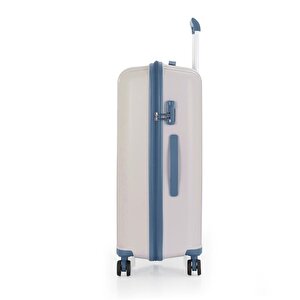 Mçs 3lü Set Kırılmaz Silikon Seyahat Valizi Bavulu V305 Kemik Sky Blue
