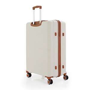 Mçs 3lü Set Kırılmaz Silikon Seyahat Valizi Bavulu V374 Kemik/kahve