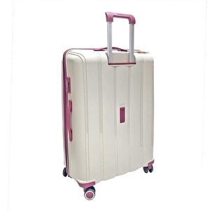 Mçs 3lü Set Kırılmaz Silikon Seyahat Valizi Bavulu V305 Kemik/mürdüm