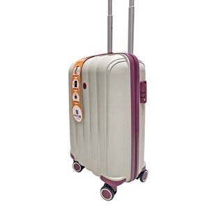 Mçs 3lü Set Kırılmaz Silikon Seyahat Valizi Bavulu V305 Kemik/mürdüm