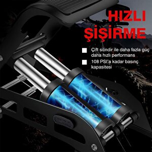Kb5402d Çift Pistonlu Dokunmatik Dijital Basınç Göstergeli Ayak Pompası + Taşıma Kılıfı