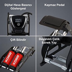 Kobb Kb5402d Çift Pistonlu Dokunmatik Dijital Basınç Göstergeli Ayak Pompası + Taşıma Kılıfı